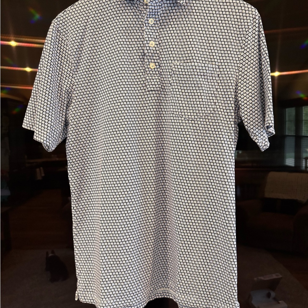 johnnie-O Navy and White Polo Shirt